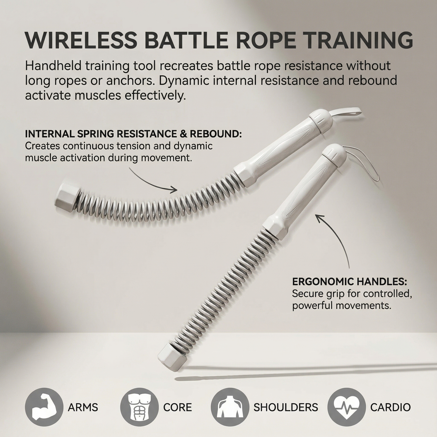 PoweredGear™ Premium Cordless Battle Rope