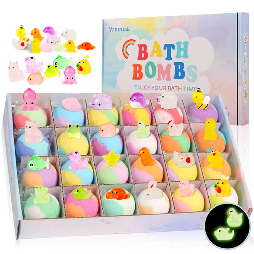 24 Organic Surprise Toy Bath Fizzies