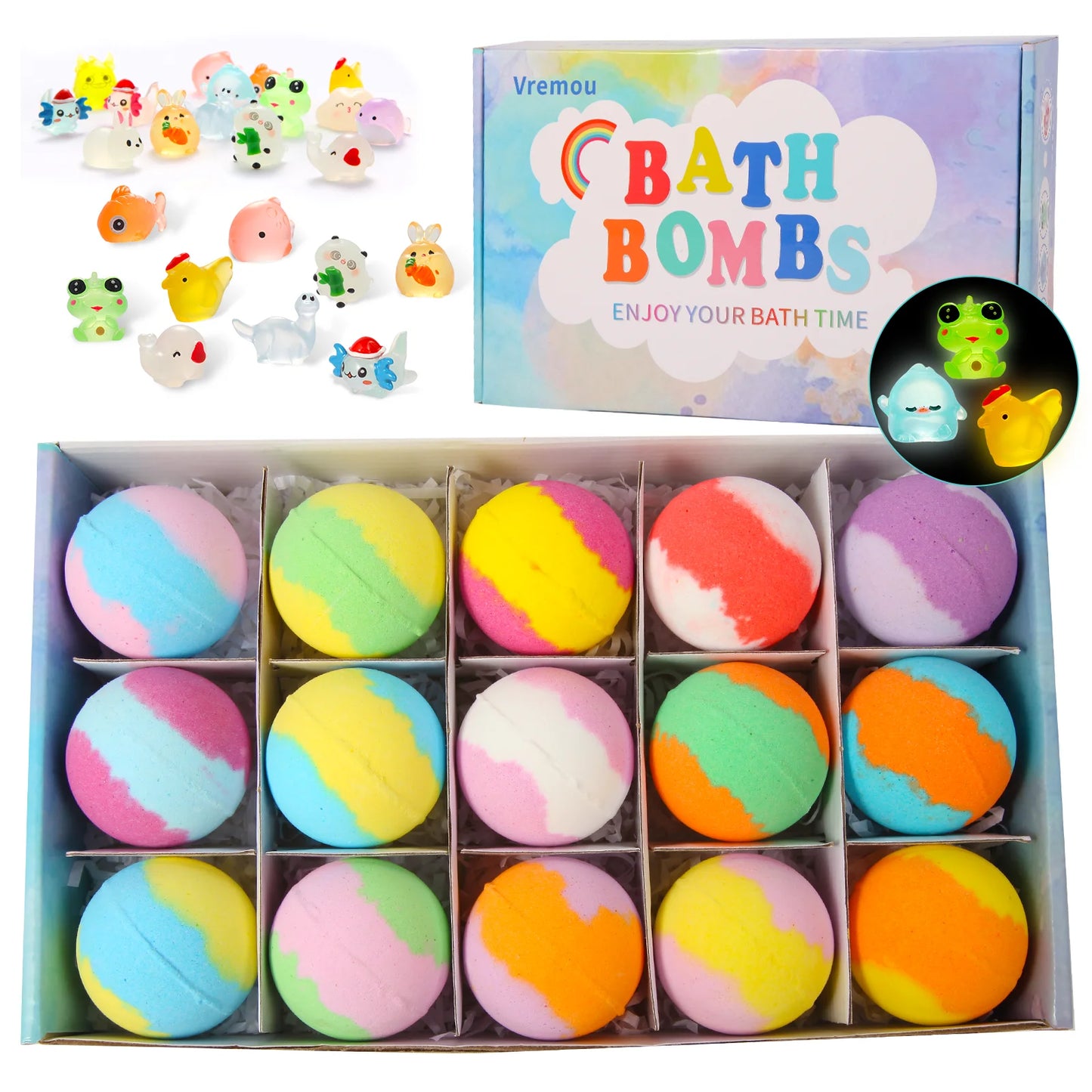 24 Organic Surprise Toy Bath Fizzies