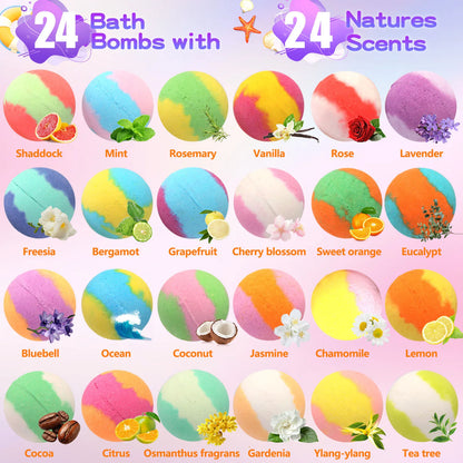 24 Organic Surprise Toy Bath Fizzies